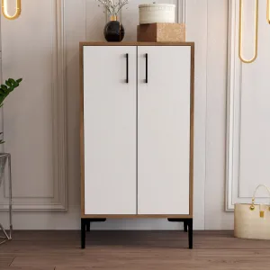 Skrinka na topánky / Botník Prag - Walnut, White