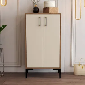 Skrinka na topánky / Botník Prag - Walnut, Cream