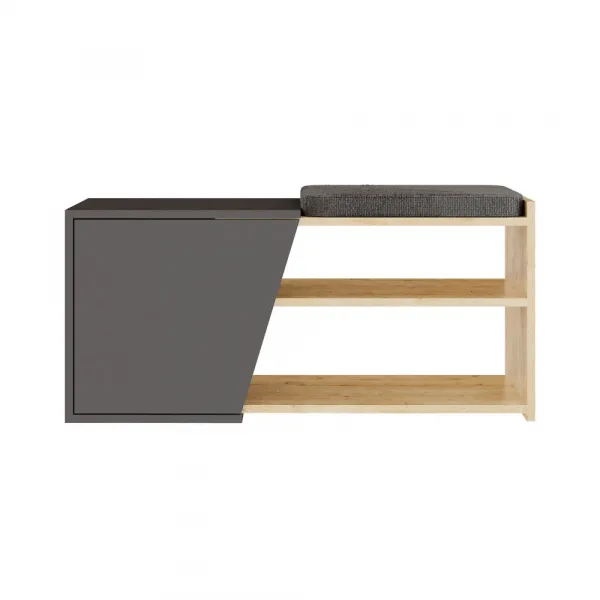 Skrinka na topánky / Botník Fiona - Oak, Anthracite