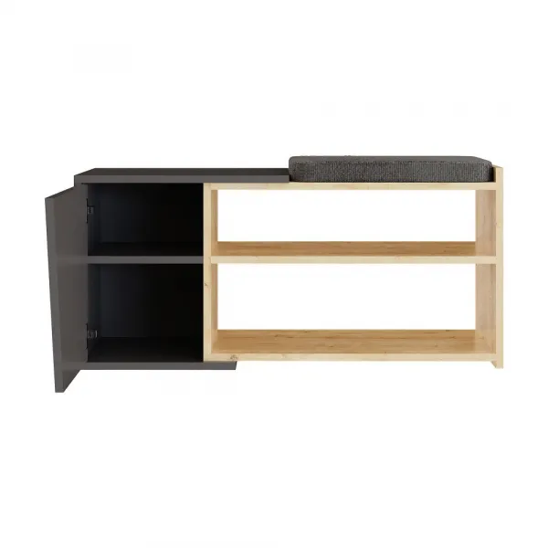 Skrinka na topánky / Botník Fiona - Oak, Anthracite