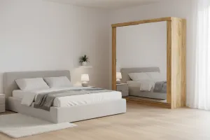 Elvisia Šatníková skriňa LEXY 200 | 2x zrkadlo | craft zlatý