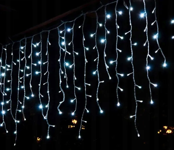 VianočnévonkajšieLEDosvetlenie,studenábielaIP44200LED/9,5m