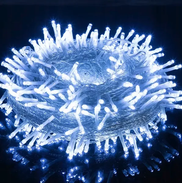 VianočnévonkajšieLEDosvetlenie,studenábielaIP44200LED/9,5m