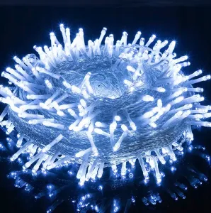 VianočnévonkajšieLEDosvetlenie,studenábielaIP44200LED/9,5m