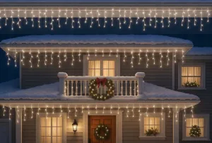 VianočnévonkajšieLEDosvetlenie,studenábielaIP44200LED/9,5m