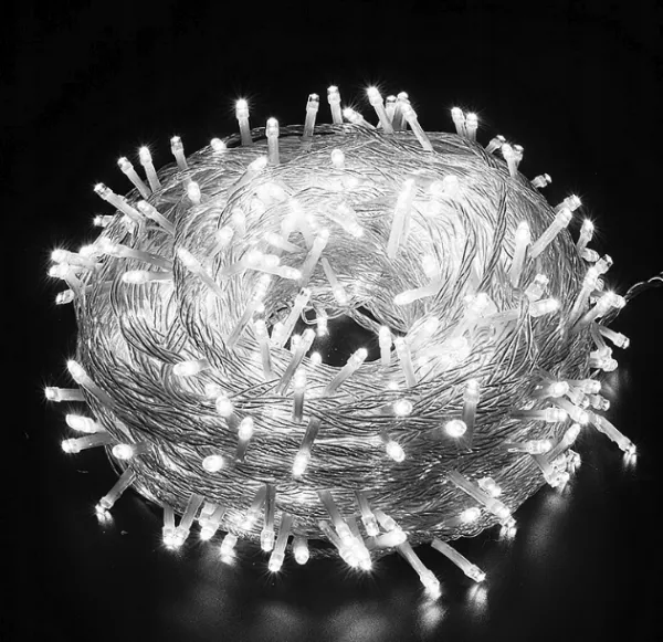 VianočnévonkajšieLEDosvetlenie,studenábielaIP44200LED/9,5m