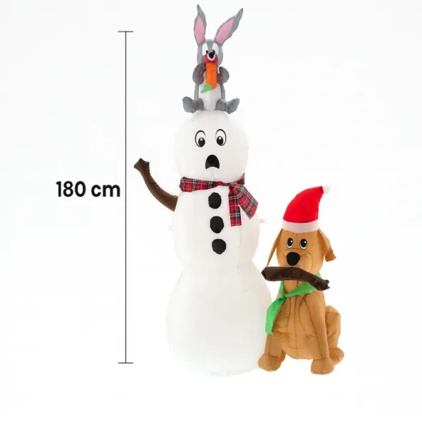 DomTextilu NafukovacísnehuliaksopsíkomazajačikomLED–180cm 70328 biela