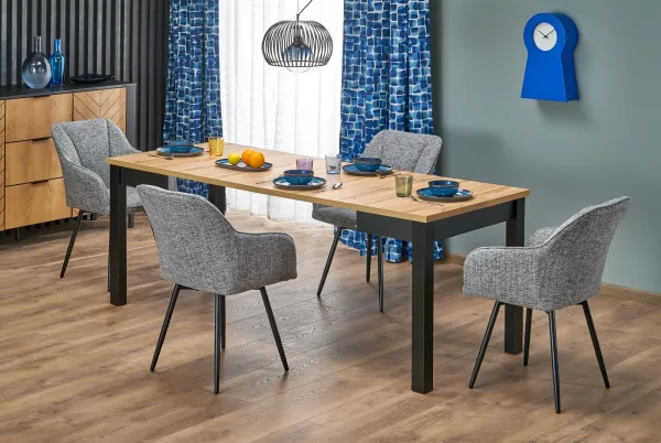 HALMAR Rozkladací jedálenský stôl Qubik 80/200 cm dub artisan/čierny
