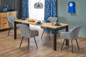 HALMAR Rozkladací jedálenský stôl Qubik 80/200 cm dub artisan/čierny