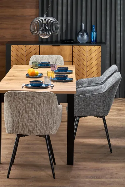 HALMAR Rozkladací jedálenský stôl Qubik 80/200 cm dub artisan/čierny