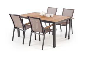 HALMAR Záhradný stôl Fierro 150 cm hnedý/čierny