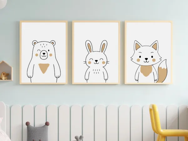 Benlemi Detský plagát na stenu MEDVEĎ Zvoľte rozmer: 30x42 cm (A3)