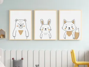 Benlemi Detský plagát na stenu MEDVEĎ Zvoľte rozmer: 30x42 cm (A3)