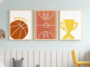 Benlemi Detský plagát BASKETBALOVÝ BALÓN na stenu Zvoľte rozmer: 30x42 cm (A3)
