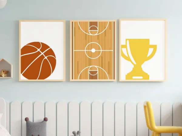Benlemi Plagát do detskej izby BASKETBALOVÝ BALÓN Zvoľte rozmer: 30x42 cm (A3)
