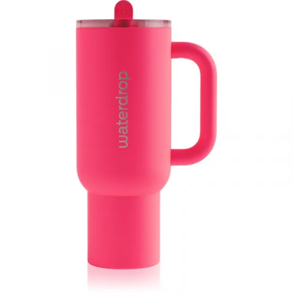 Waterdrop Explorer Tumbler tumbler z nehrdzavejúcej ocele s rúrkou (limitovaná edícia) Neon Pink 1100 ml