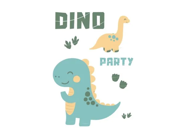 Benlemi Plagát na stenu DINO PARTY do detskej izby Zvoľte rozmer: 30x42 cm (A3)