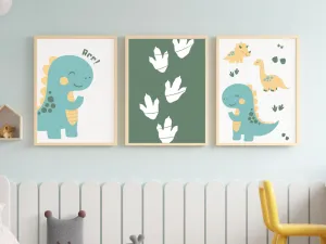 Benlemi Plagát do detskej izby DINOSAURUS modrý Zvoľte rozmer: 30x42 cm (A3)