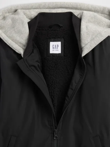 Detská prechodná bomber bunda s kapucňou