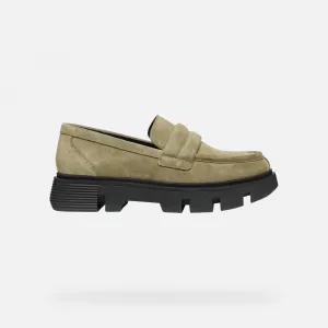 Khaki mokasíny Geox Vilde