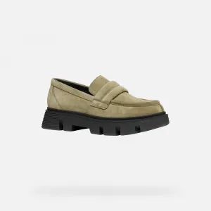Khaki mokasíny Geox Vilde