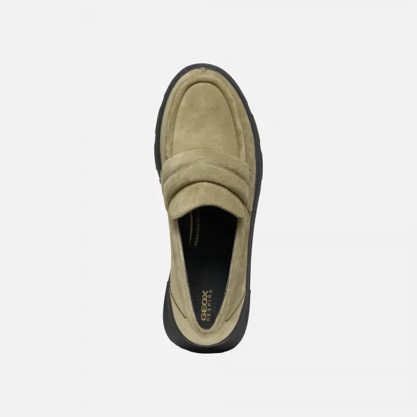 Khaki mokasíny Geox Vilde