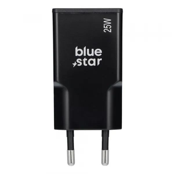 BlueStar Slim adaptér USB-C + USB-A, GaN, 25W, čierny