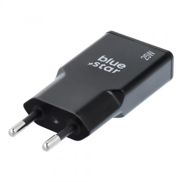 BlueStar Slim adaptér USB-C + USB-A, GaN, 25W, čierny