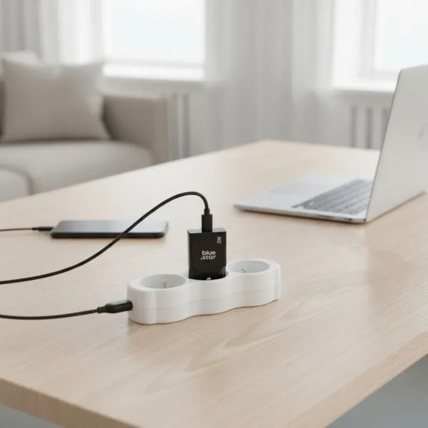 BlueStar Slim adaptér USB-C, GaN, 20W, čierny