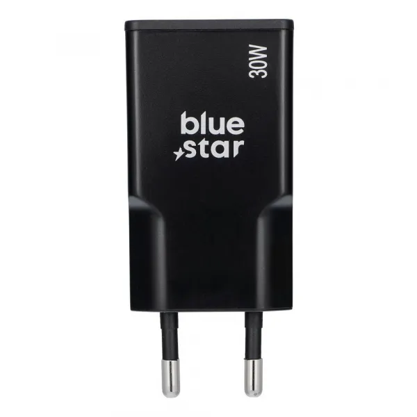 BlueStar Slim adaptér 2x USB-C, GaN, 30W, čierny