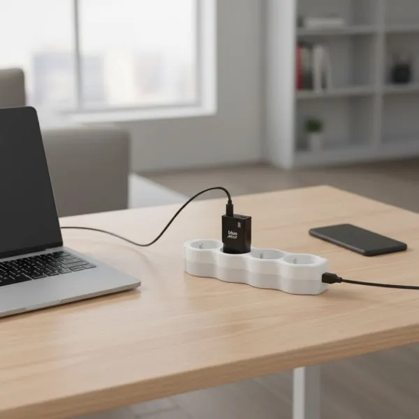 BlueStar Slim adaptér 2x USB-C, GaN, 30W, čierny