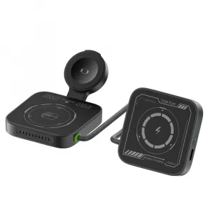 3v1 skladacia MagSafe bezdrôtová nabíjacia stanica pre iPhone, Apple Watch a AirPods, Android, čierna
