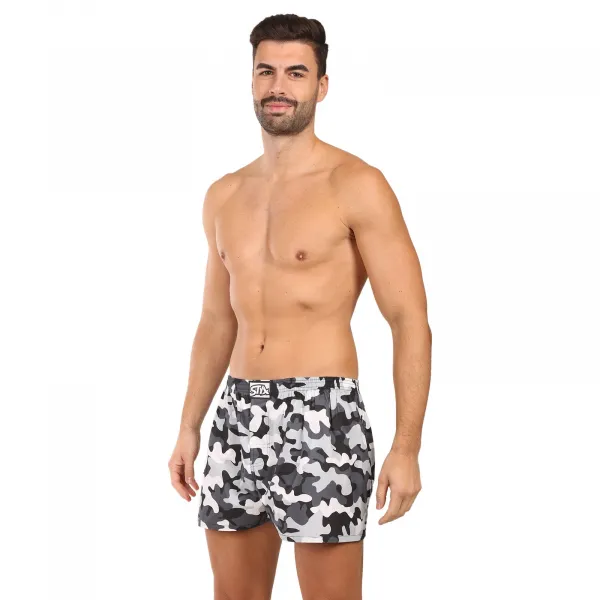 Pánske trenky Styx art klasická guma maskáč šedý (A1952) S, trenírky