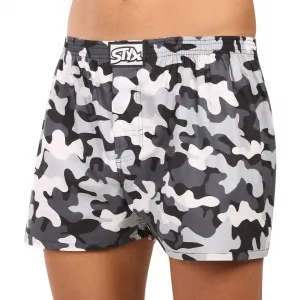 Pánske trenírky Styx art klasická guma nadrozmer maskáč šedý (E1952) 3XL
