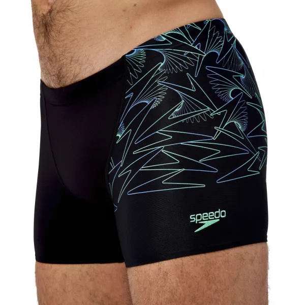 Speedo hyperboom v-cut aquashort black/green s - uk32