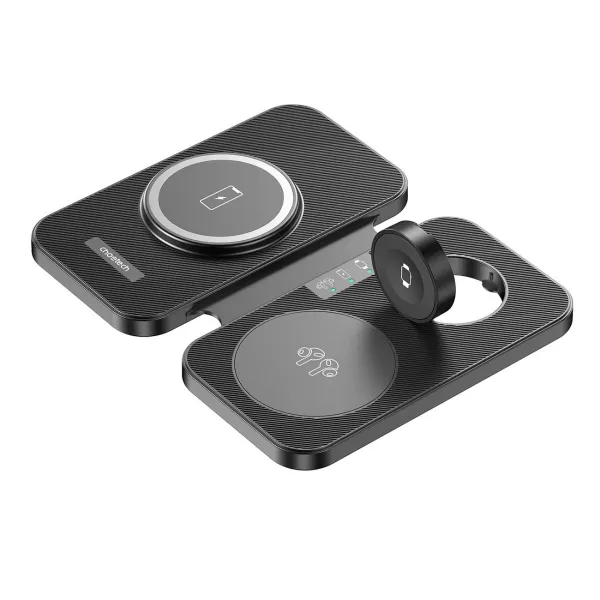 CHOETECH T616-F Bezdrôtová nabíjačka 3v1 pre Apple / Samsung čierna