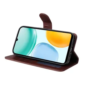 ENKAY PREMIUM SET Peňaženkové puzdro a ochranné sklo Honor X5c Plus hnedé