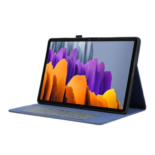 FABRIC Zaklápací kryt pre Samsung Galaxy Tab S9 FE / Tab S10 FE / Tab S10 Lite modrý