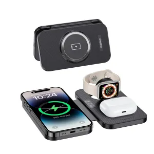 CHOETECH T616-F Bezdrôtová nabíjačka 3v1 pre Apple / Samsung čierna