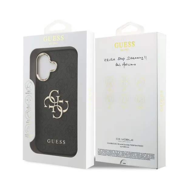 GUESS 4G METAL Ochranný obal pre Apple iPhone 17 GREY