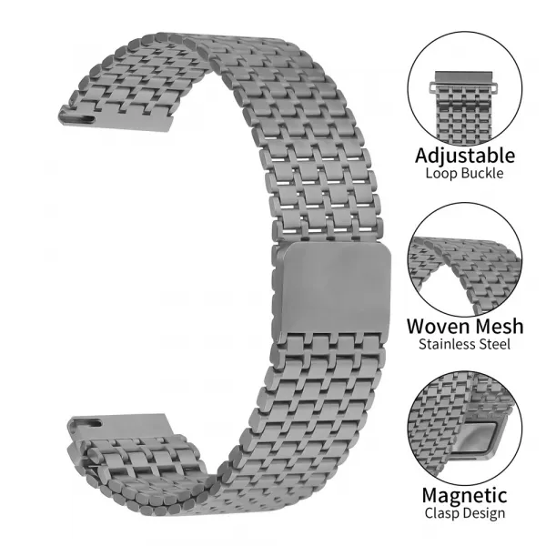 MAGNEMESH Kovový remienok pre Garmin Venu 3 / Venu 4 45mm TITANIUM