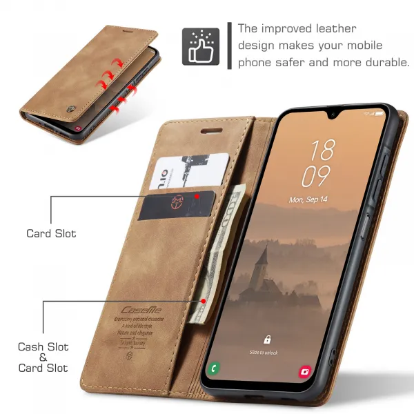 CASEME Peňaženkový obal pre Samsung Galaxy A17 / A17 5G svetlohnedý
