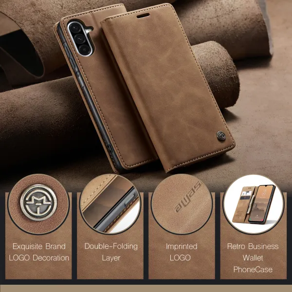 CASEME Peňaženkový obal pre Samsung Galaxy A17 / A17 5G svetlohnedý