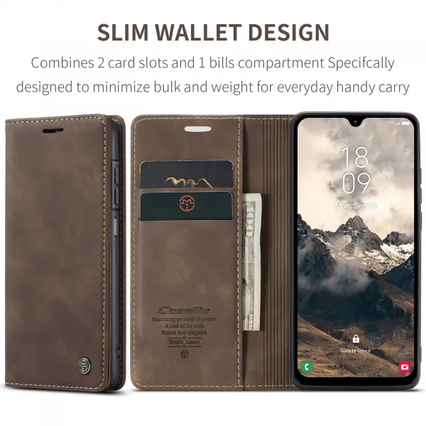 CASEME Peňaženkový obal pre Samsung Galaxy A17 / A17 5G tmavohnedý