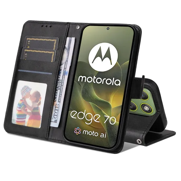 SMOOTH Peňaženkové puzdro pre Motorola Edge 70 čierne
