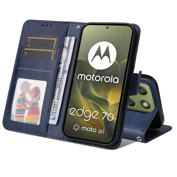 SMOOTH Peňaženkové puzdro pre Motorola Edge 70 modré