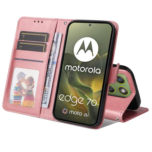 SMOOTH Peňaženkové puzdro pre Motorola Edge 70 ružové