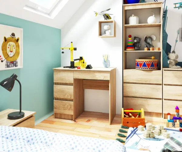 Ak furniture Písací stôl A-7 90 cm dub sonoma ľavý