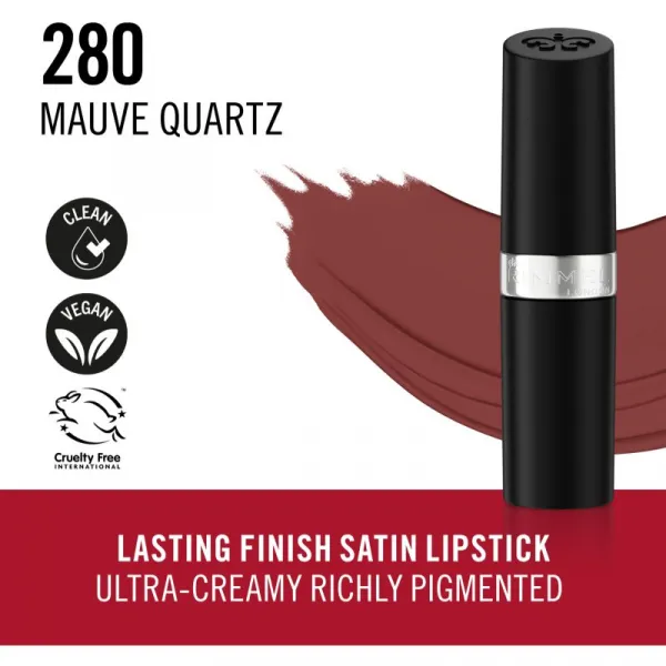 Rimmel Lasting Finish dlhotrvajúci rúž odtieň 280 Mauve Quartz 4 g