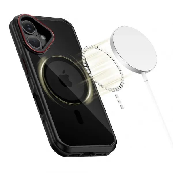 Tech-Protect MagHybrid MagSafe kryt na iPhone 17, čierny / červený